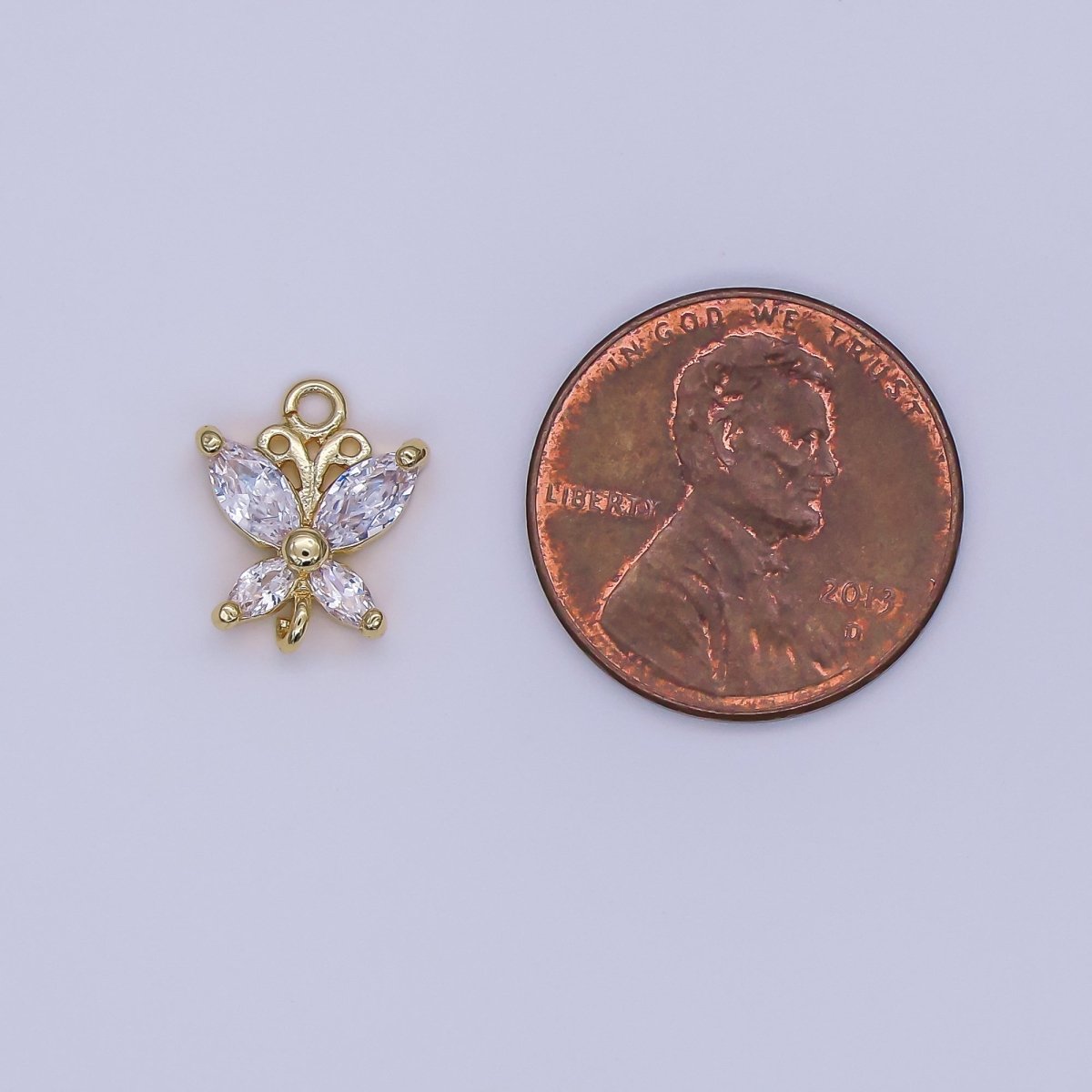 24K Gold Filled Clear Marquise CZ Butterfly Connector | Y022 - DLUXCA