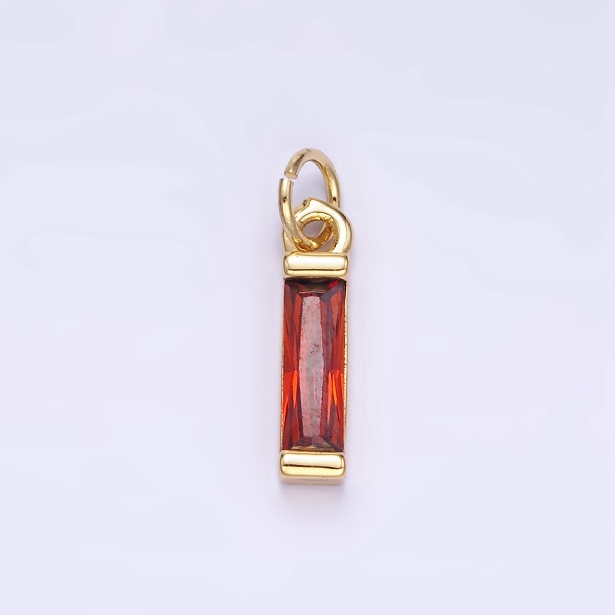 24K Gold Filled Clear, Purple, Peach, Red, Pink Baguette CZ Add-On Charm | E358 - E360