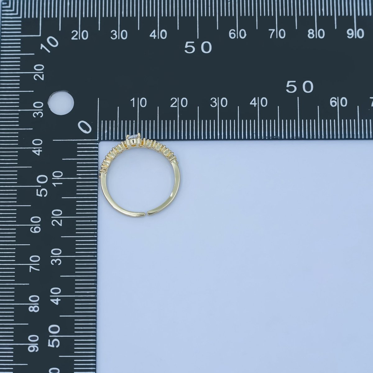 24K Gold Filled Clear Teardrop CZ Cluster Ring | O820 - DLUXCA