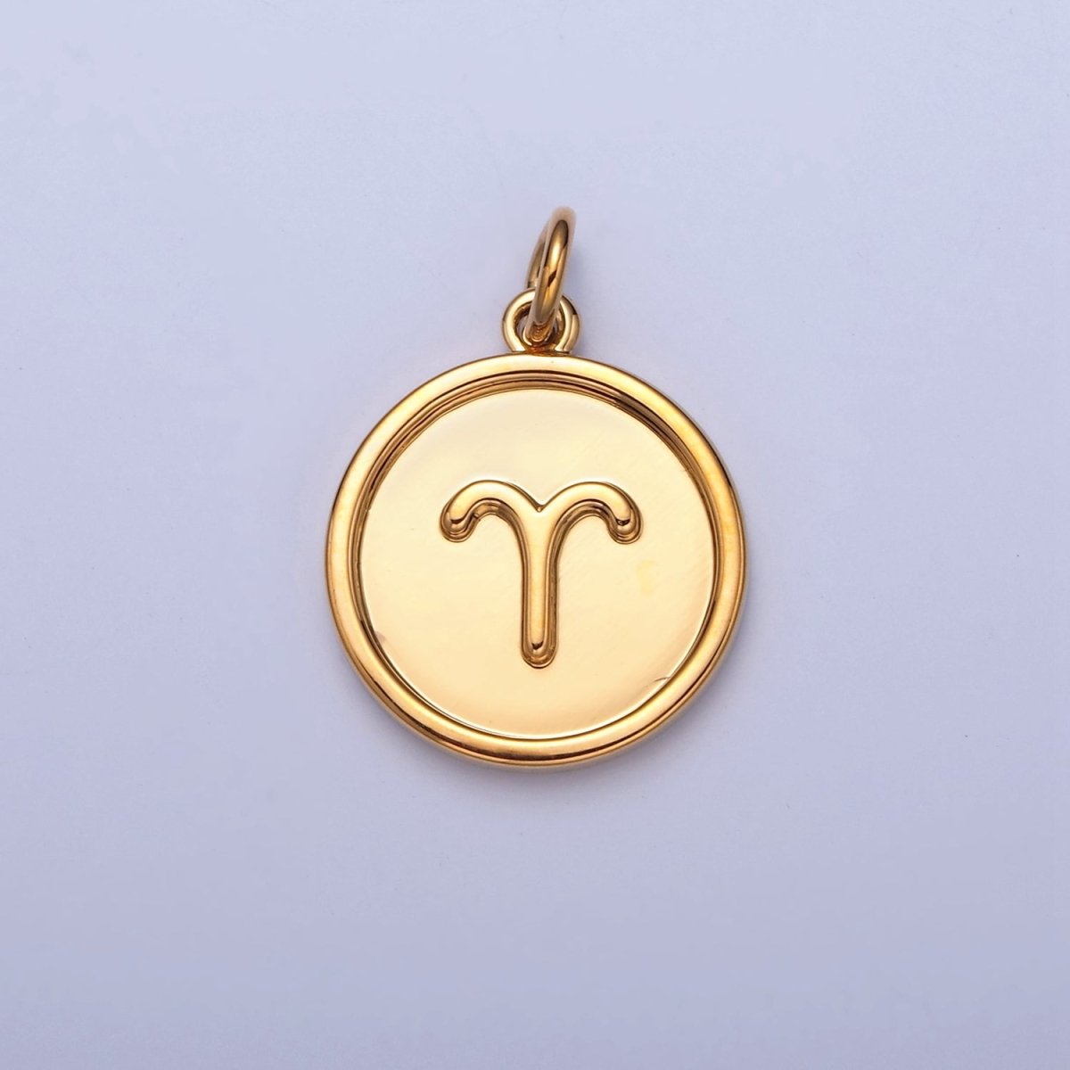24K Gold Filled Coin Disc Zodiac Charm Dainty Astrological Zodiac Signs Add on Charm A-A1439-A-A1444