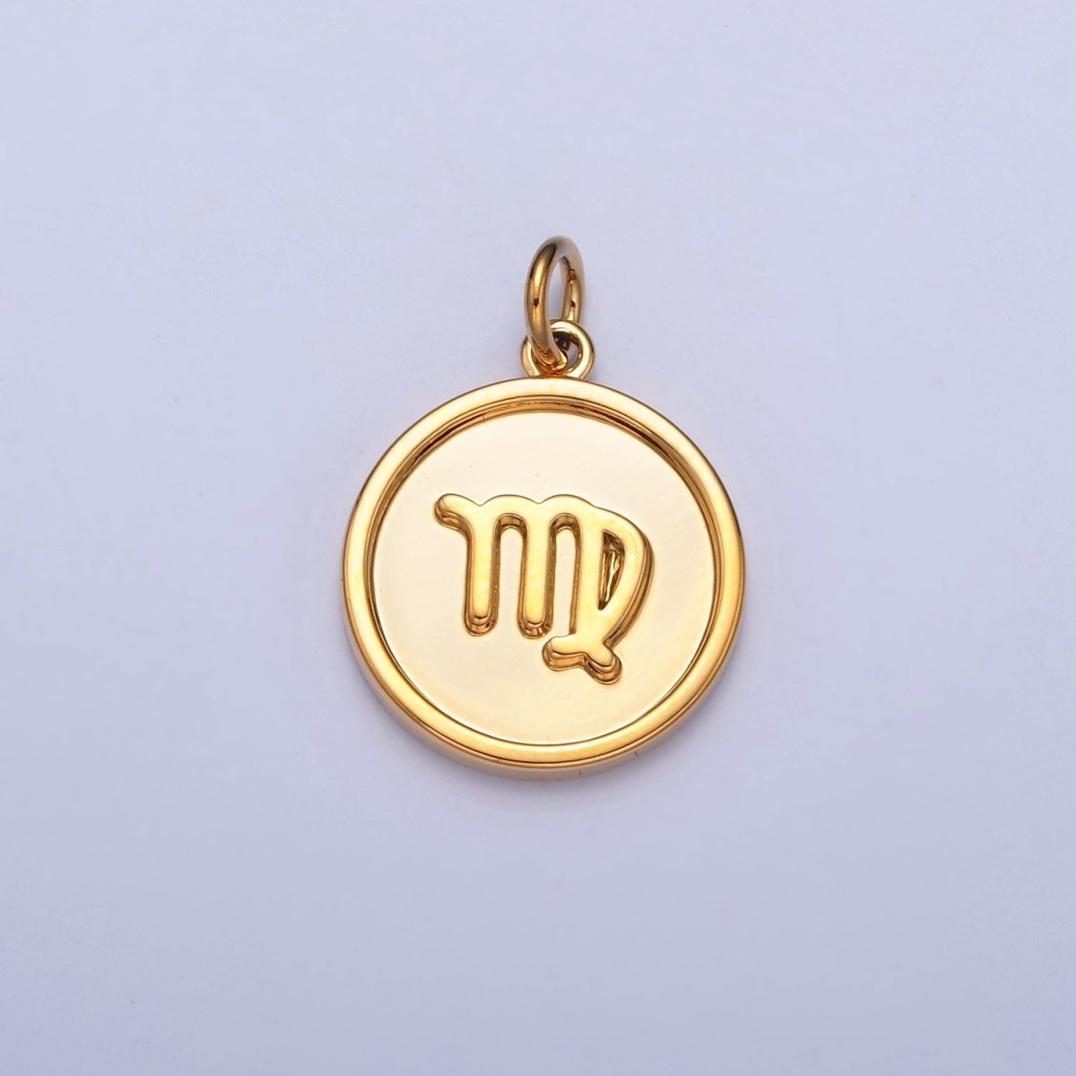 24K Gold Filled Coin Disc Zodiac Charm Dainty Astrological Zodiac Signs Add on Charm A-A1439-A-A1444