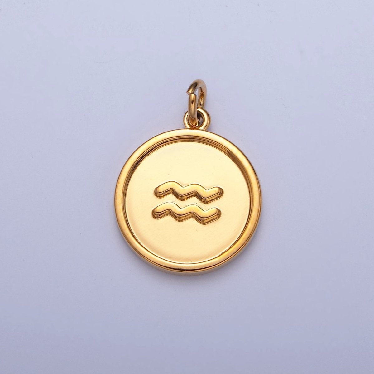 24K Gold Filled Coin Disc Zodiac Charm Dainty Astrological Zodiac Signs Add on Charm A-A1439-A-A1444