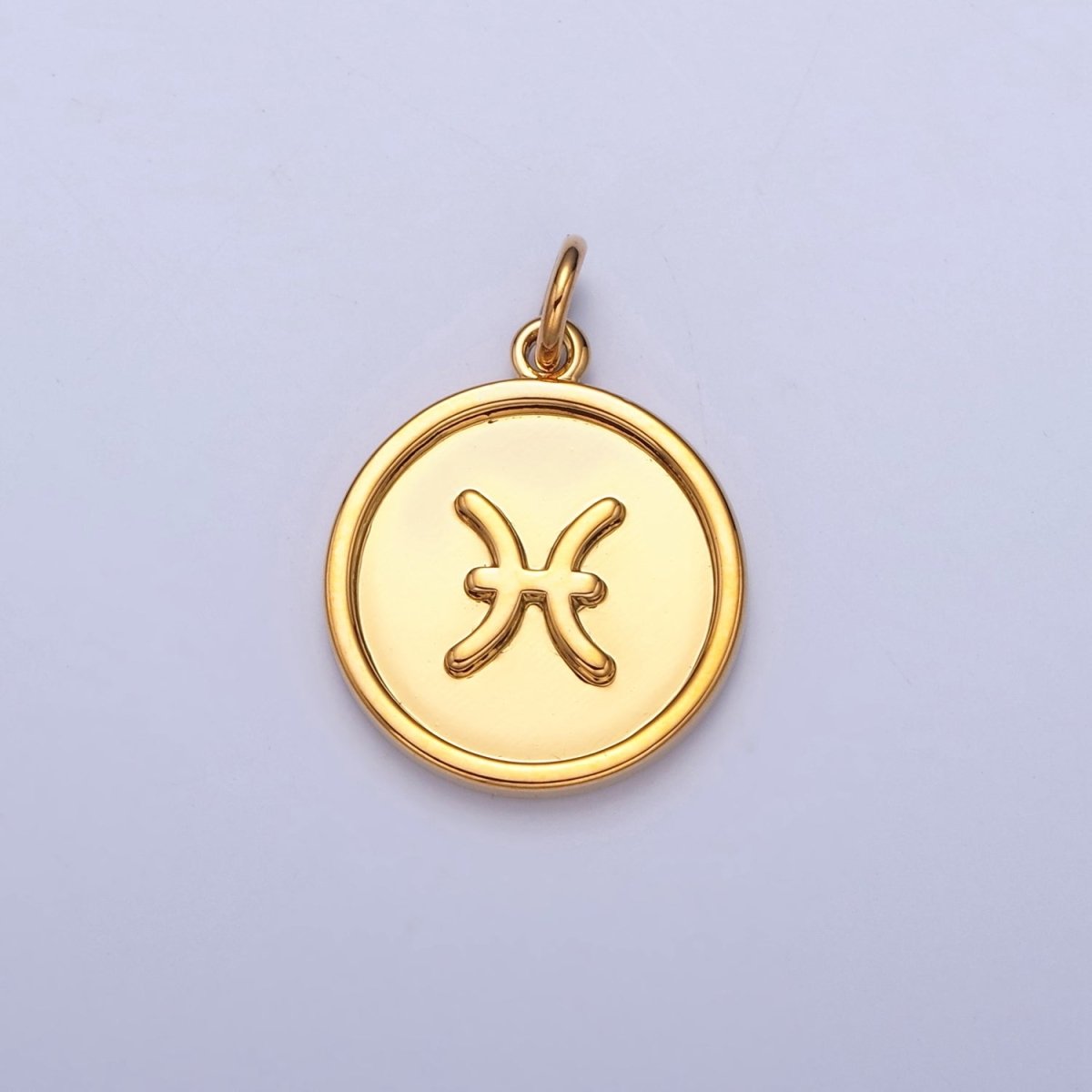 24K Gold Filled Coin Disc Zodiac Charm Dainty Astrological Zodiac Signs Add on Charm A-A1439-A-A1444