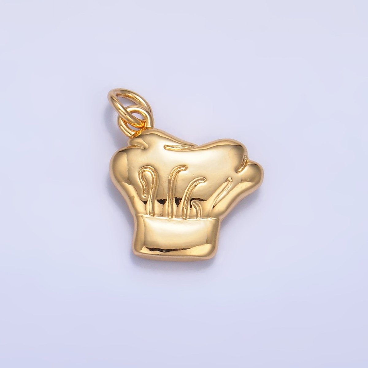 24K Gold Filled Cooking Baking Chef Hat Charm in Gold & Silver | W238