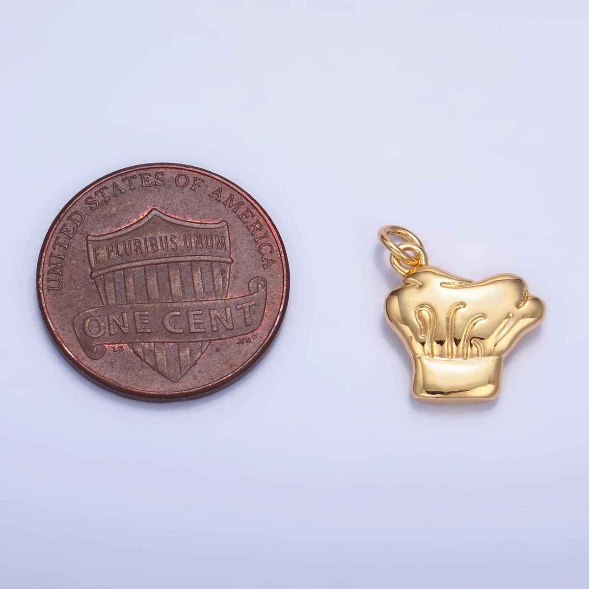 24K Gold Filled Cooking Baking Chef Hat Charm in Gold & Silver | W238