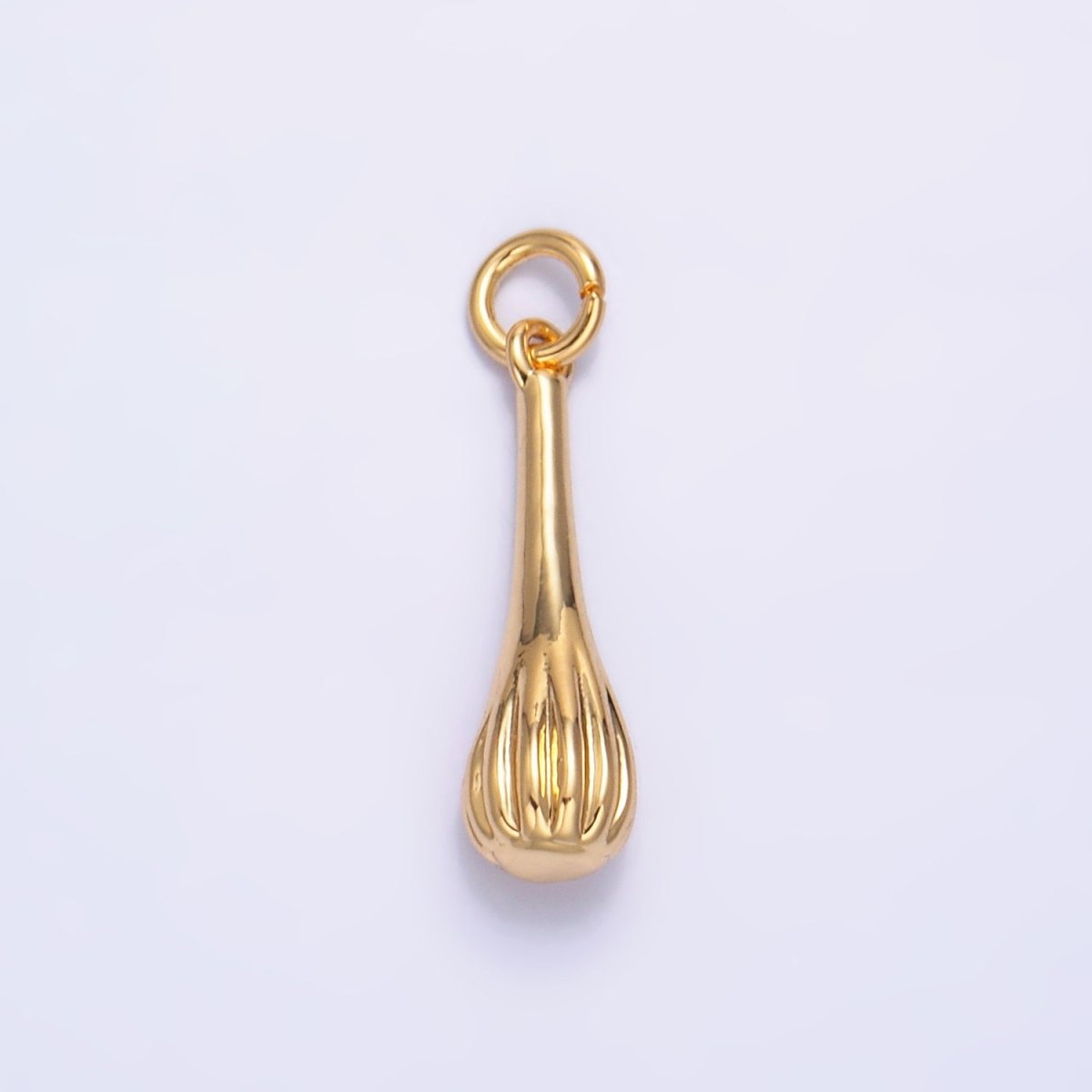 24K Gold Filled Cooking Whisk Utensil Tool 3D Multidimensional Charm in Gold & Silver | W346