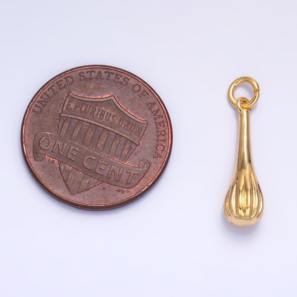 24K Gold Filled Cooking Whisk Utensil Tool 3D Multidimensional Charm in Gold & Silver | W346