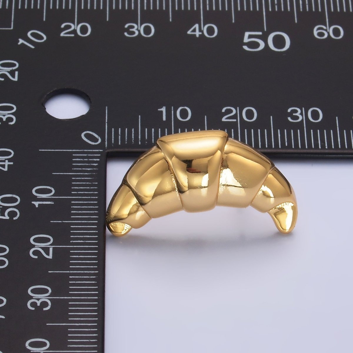 24K Gold Filled Croissant Pastry Stud Earrings in Gold & Silver | V233 V235