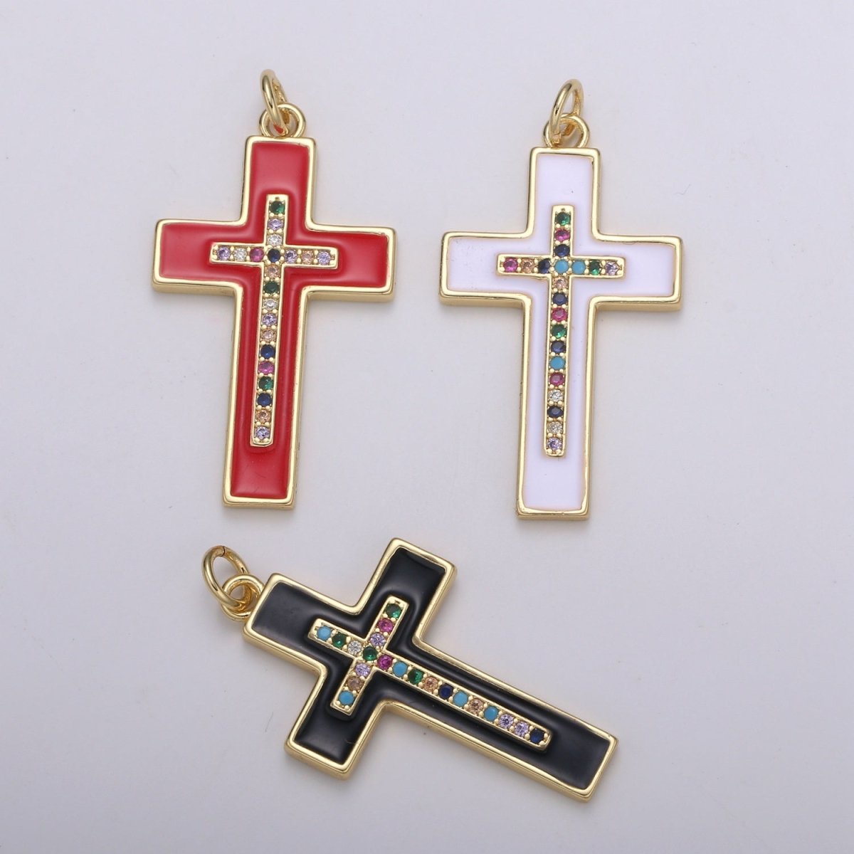 24K Gold Filled Cross Charm  E-215-E-217 E-275