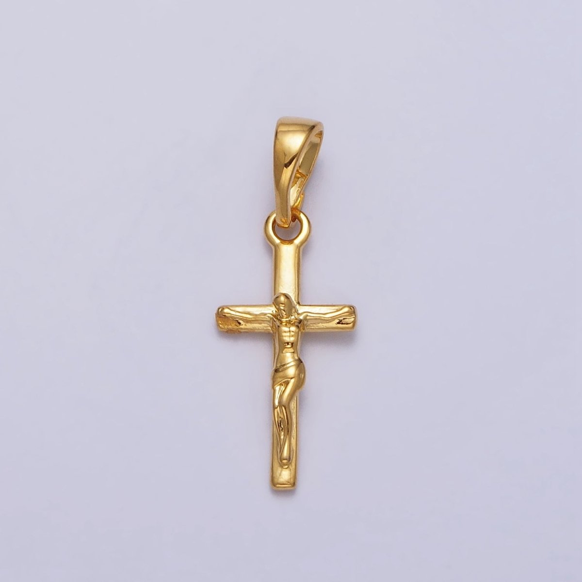 24k Gold Filled Cross Pendant Crucifix Charm Jesus on the Cross AA-021 - DLUXCA