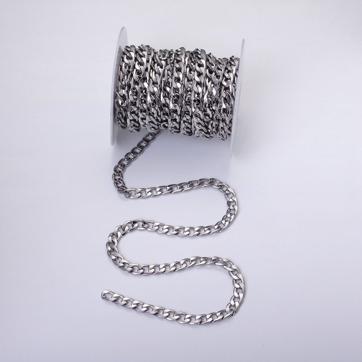 24k Gold Filled Cuban Curb Chain 7.5mm Unfinished Unisex Curb Link Chain by Yard Wholesale Jewelry Making Supplies | ROLL-1283 ROLL-1284 Clearance Pricing