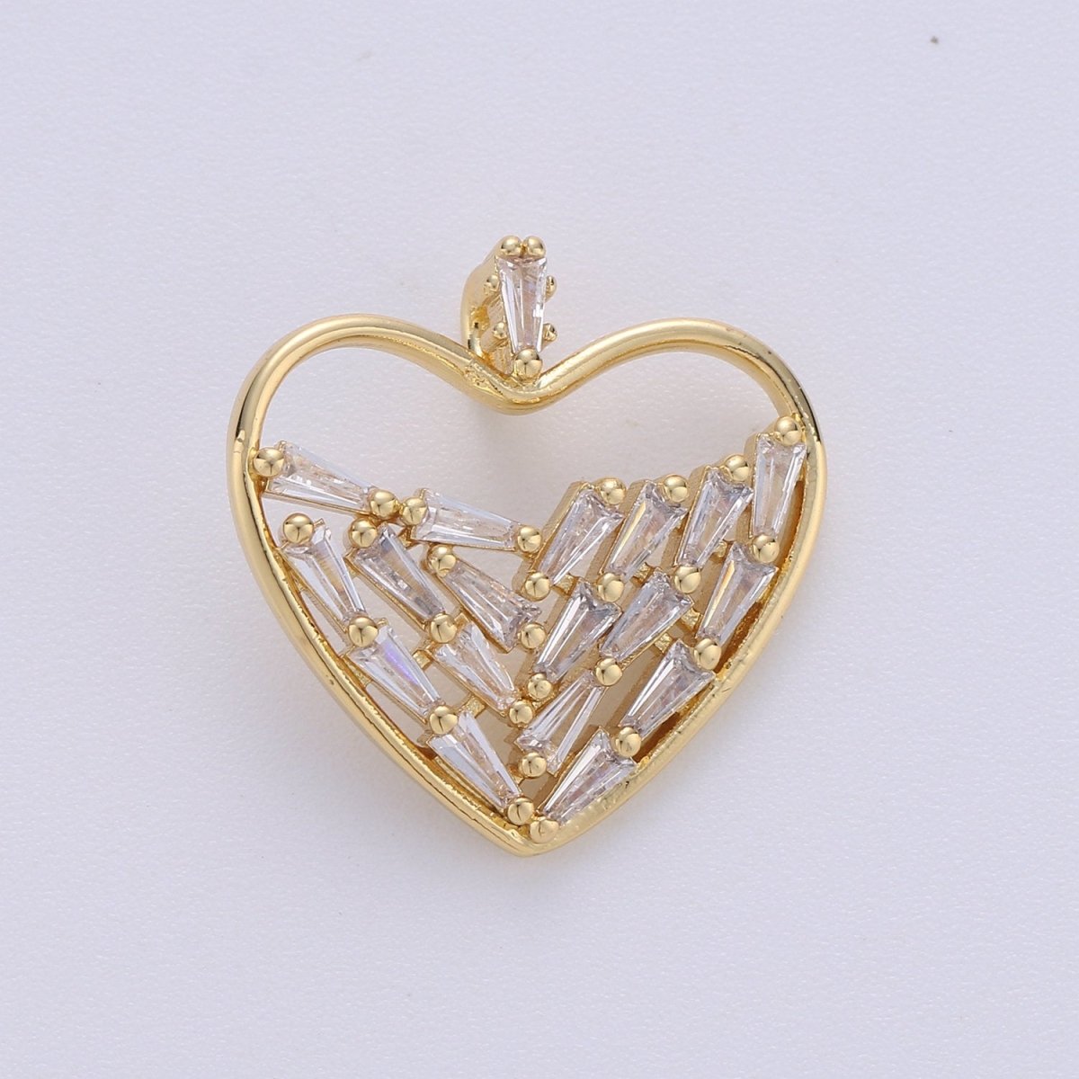 24k Gold Filled Cubic heart charms Gold Star Charm Celestial Jewelry Making Supply I-703 - DLUXCA