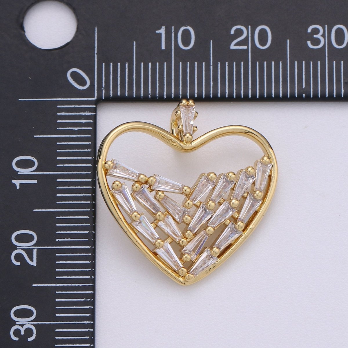 24k Gold Filled Cubic heart charms Gold Star Charm Celestial Jewelry Making Supply I-703 - DLUXCA