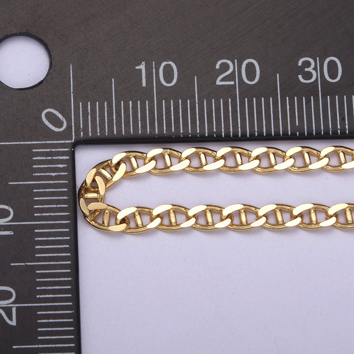 24K Gold Filled Curb Anchor Curb Chain by Yard, 5.8X3.2mm Wholesale Anchor Chain For Jewelry Craft Making | ROLL-626 Clearance Pricing - DLUXCA