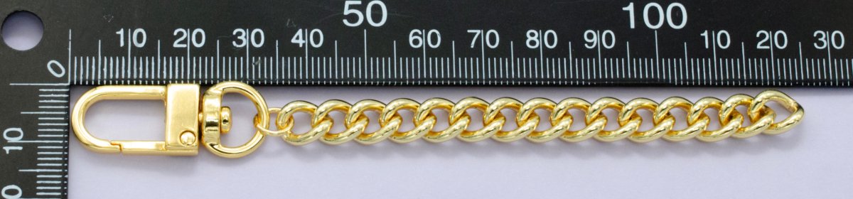 24K Gold Filled Curb Chain Bag Purse Charm Keychain Findings | WA - 2893 - DLUXCA
