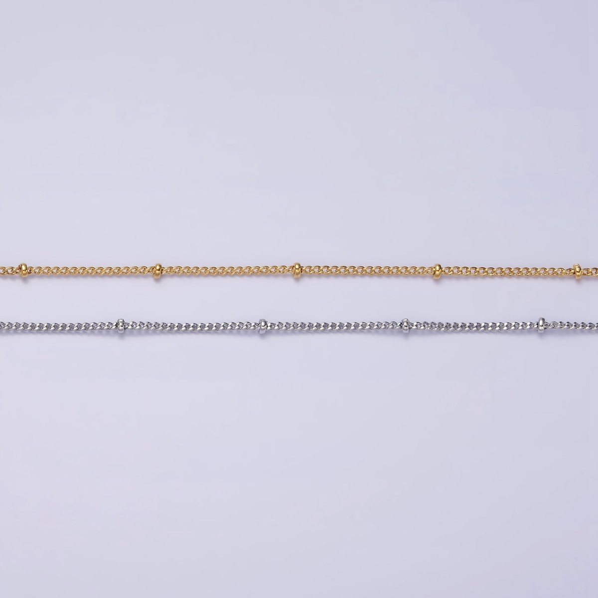 OS 24K Gold Filled Curb Chain With Gold Beads For Wholesale Necklace Dainty Satellite Chain Jewelry Making Supplies | WA-1845 WA-1846 Clearance Pricing