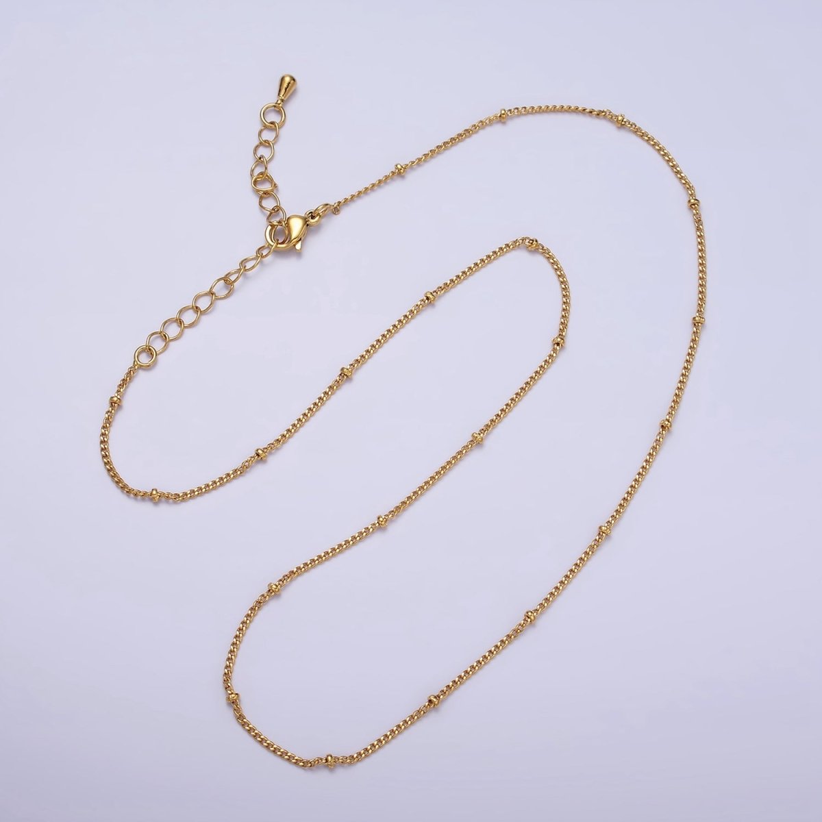 OS 24K Gold Filled Curb Chain With Gold Beads For Wholesale Necklace Dainty Satellite Chain Jewelry Making Supplies | WA-1845 WA-1846 Clearance Pricing