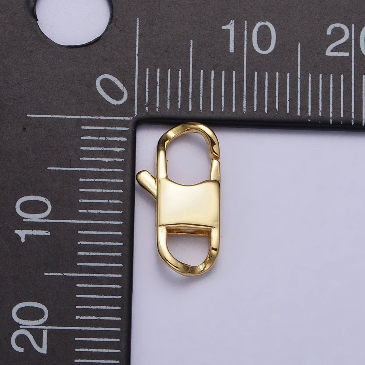 24K Gold Filled Curved Lobster Clasps Hammered Geometric Rectangular Closure Supply in Gold & Silver | Z-119 Z-120