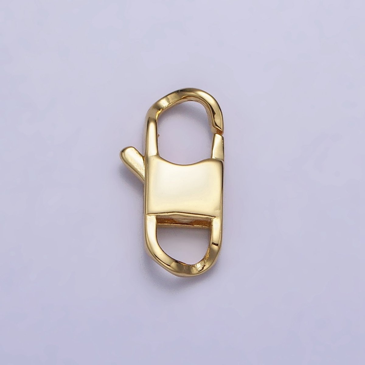 24K Gold Filled Curved Lobster Clasps Hammered Geometric Rectangular Closure Supply in Gold & Silver | Z-119 Z-120