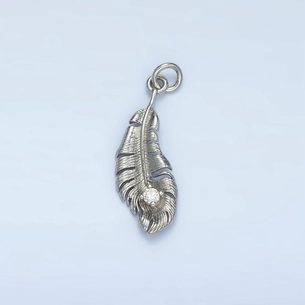 24K Gold Filled CZ Banana Leaf Nature Charm in Gold & Silver | E383