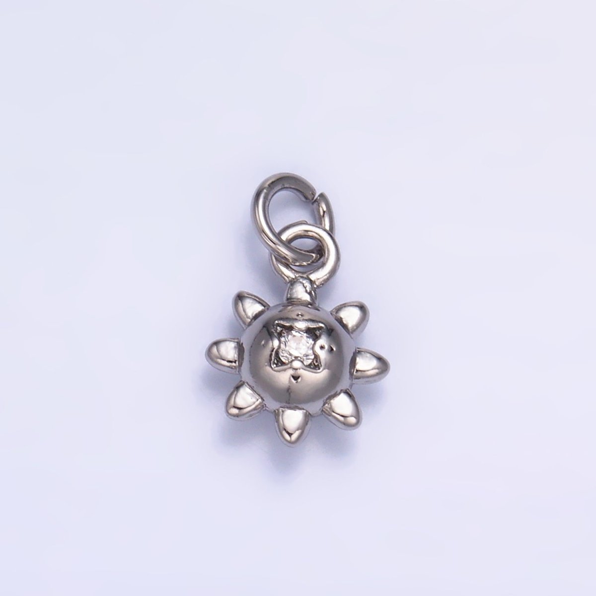 24K Gold Filled CZ Celestial Sun Charm in Gold & Silver | W879