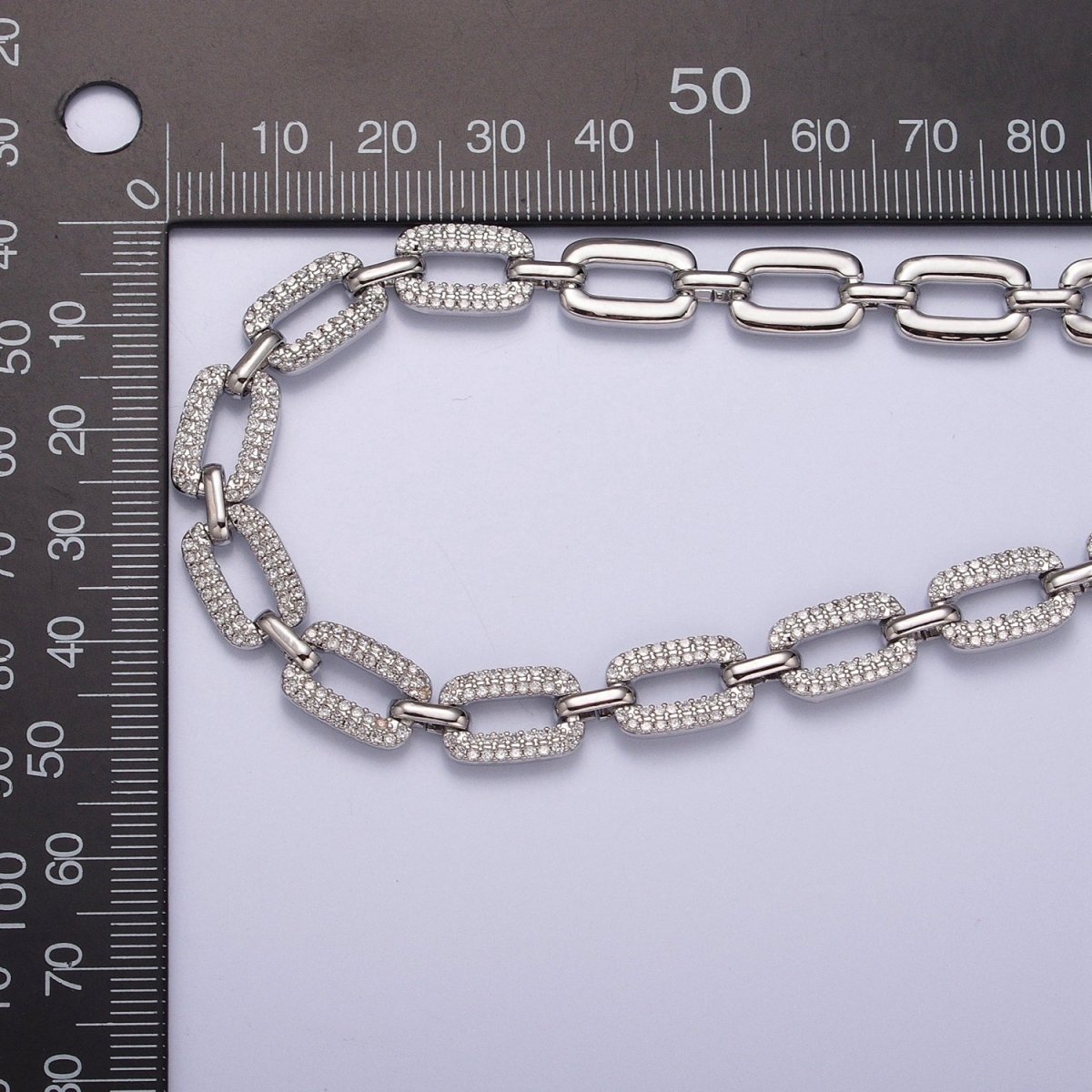 24k Gold Filled CZ Chain Micro Pave Oval Paperclip Chain Necklace Ready to Wear | WA-1006 WA-1007 Clearance Pricing