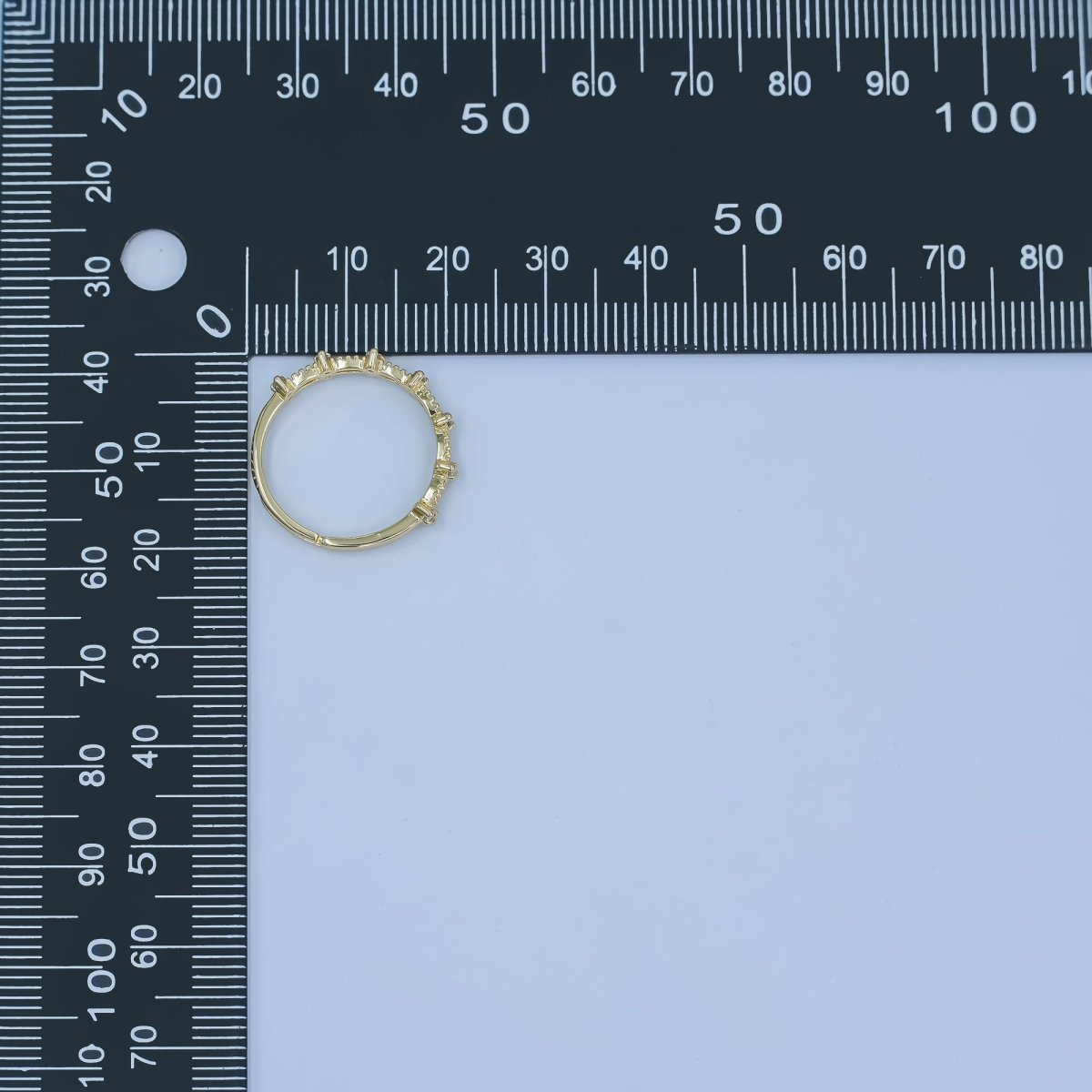 24K Gold Filled CZ Cluster Geometric Adjustable Ring | O821 - DLUXCA