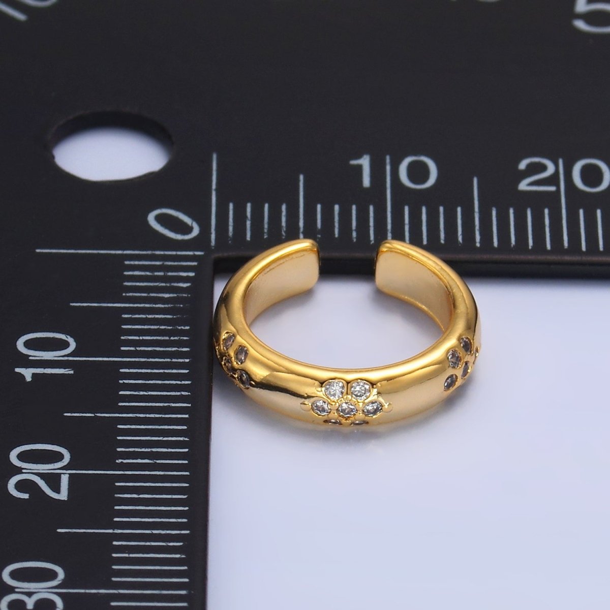 24K Gold Filled CZ Dotted Ear Cuff Earrings in Gold & Silver | AI171 AI172