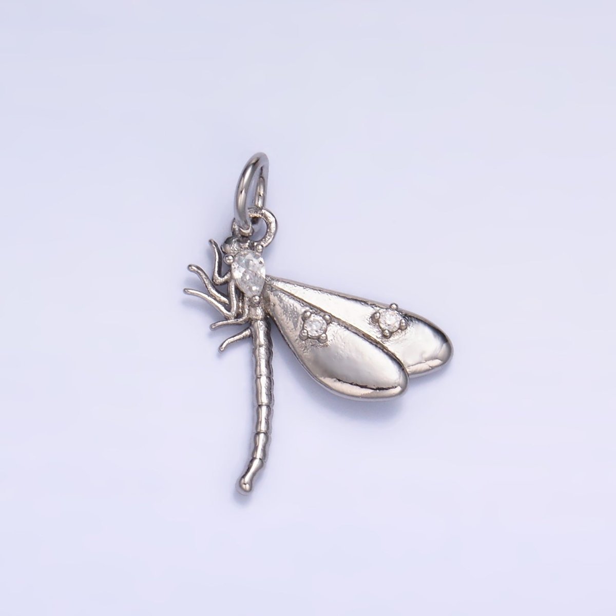 24K Gold Filled CZ Dragonfly Insect Charm in Gold & Silver | M175