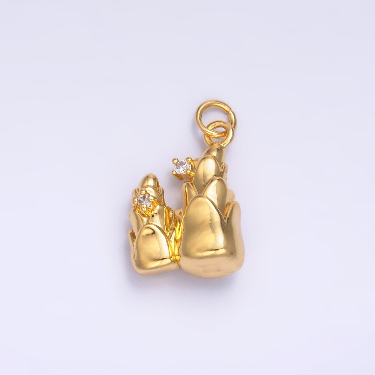 24K Gold Filled CZ Flower Charm in Gold & Silver | W827