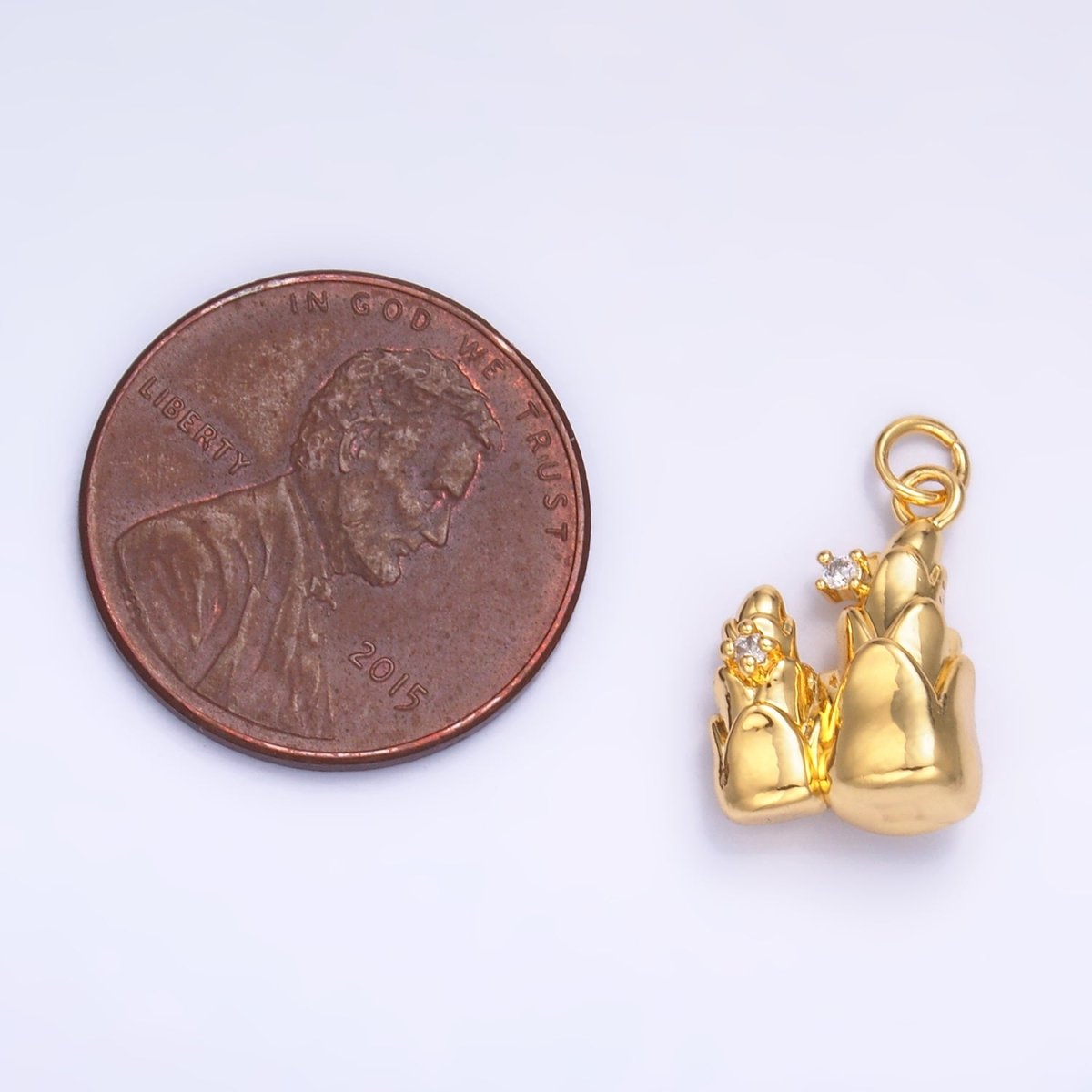 24K Gold Filled CZ Flower Charm in Gold & Silver | W827