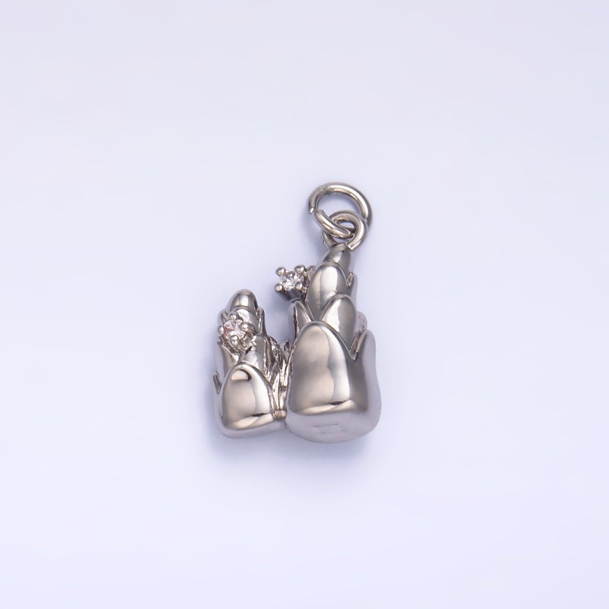 24K Gold Filled CZ Flower Charm in Gold & Silver | W827