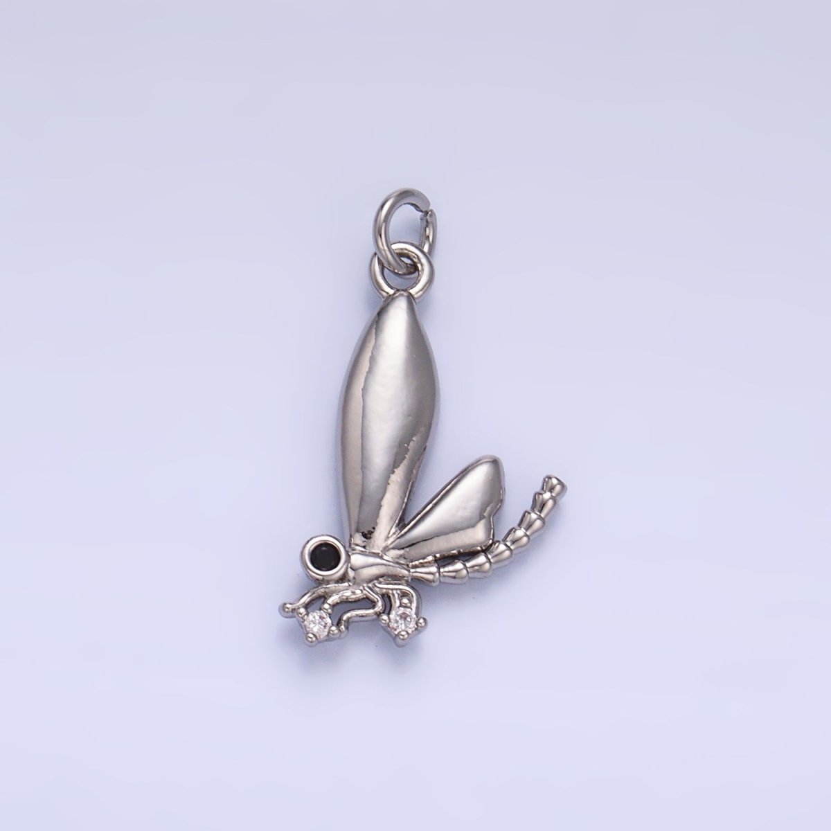 24K Gold Filled CZ Insect Wings Charm in Gold & Silver | W829