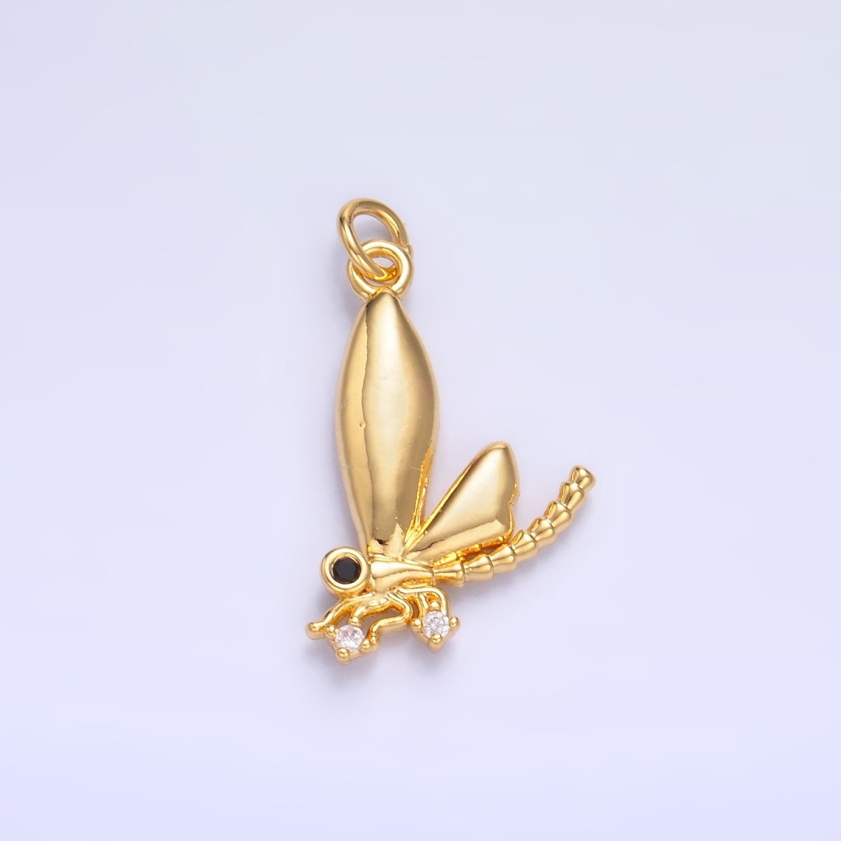 24K Gold Filled CZ Insect Wings Charm in Gold & Silver | W829