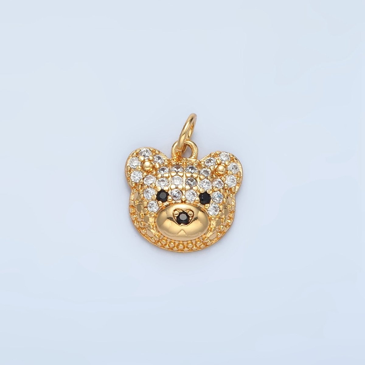 24k Gold Filled CZ Micro Paved Teddy Bear Charm | M - 015 - DLUXCA