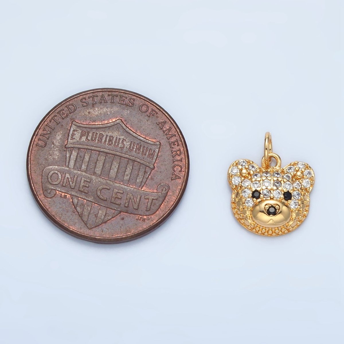 24k Gold Filled CZ Micro Paved Teddy Bear Charm | M - 015 - DLUXCA