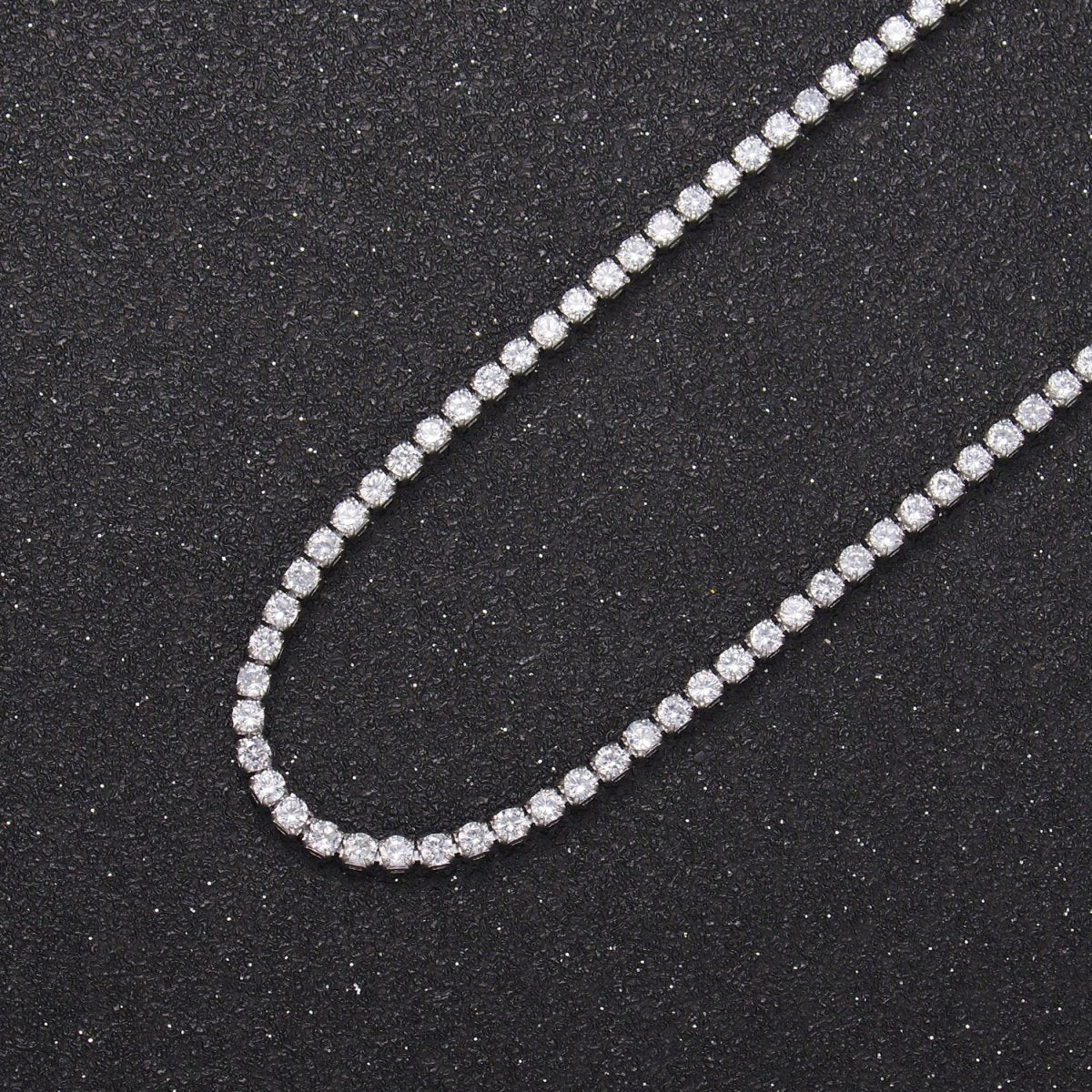 24K Gold Filled CZ Paved Tennis Bulk Chain in Gold & Silver by Yard | Roll-829 & Roll-1533