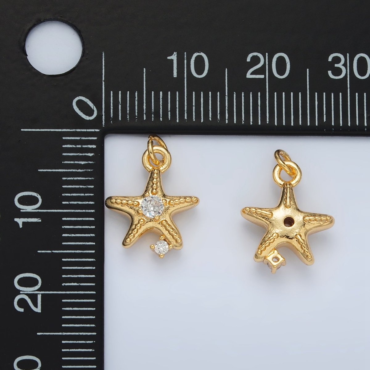 24K Gold Filled CZ Starfish Charm | AC - 152 - DLUXCA