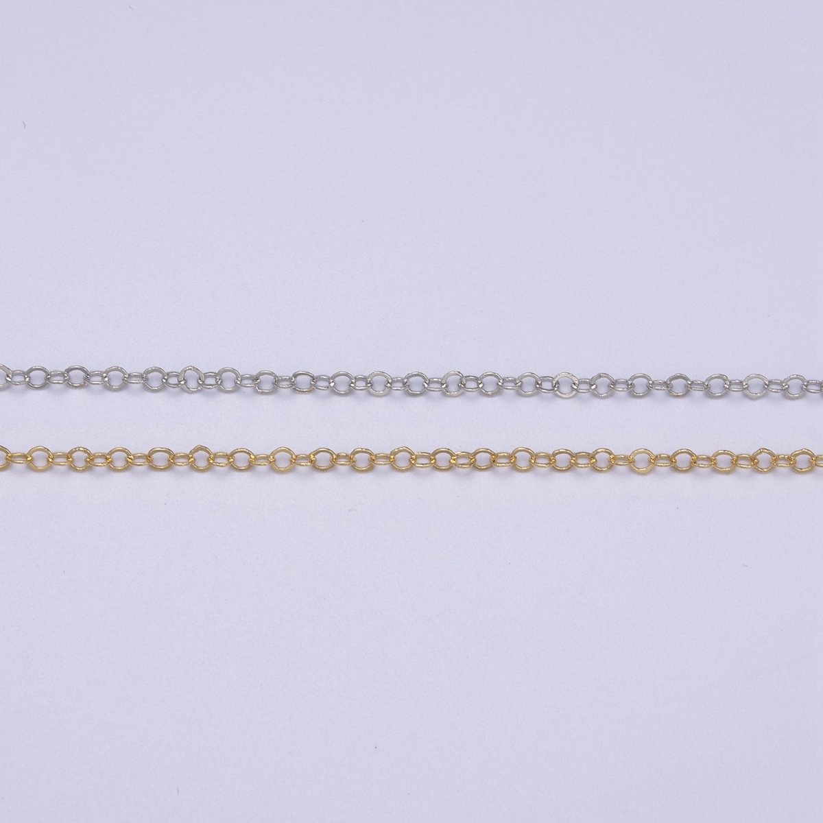 24K Gold Filled Dainty 0.8mm CABLE Chain, Silver Unfinished Chain For Jewelry Making | ROLL-619, ROLL-620