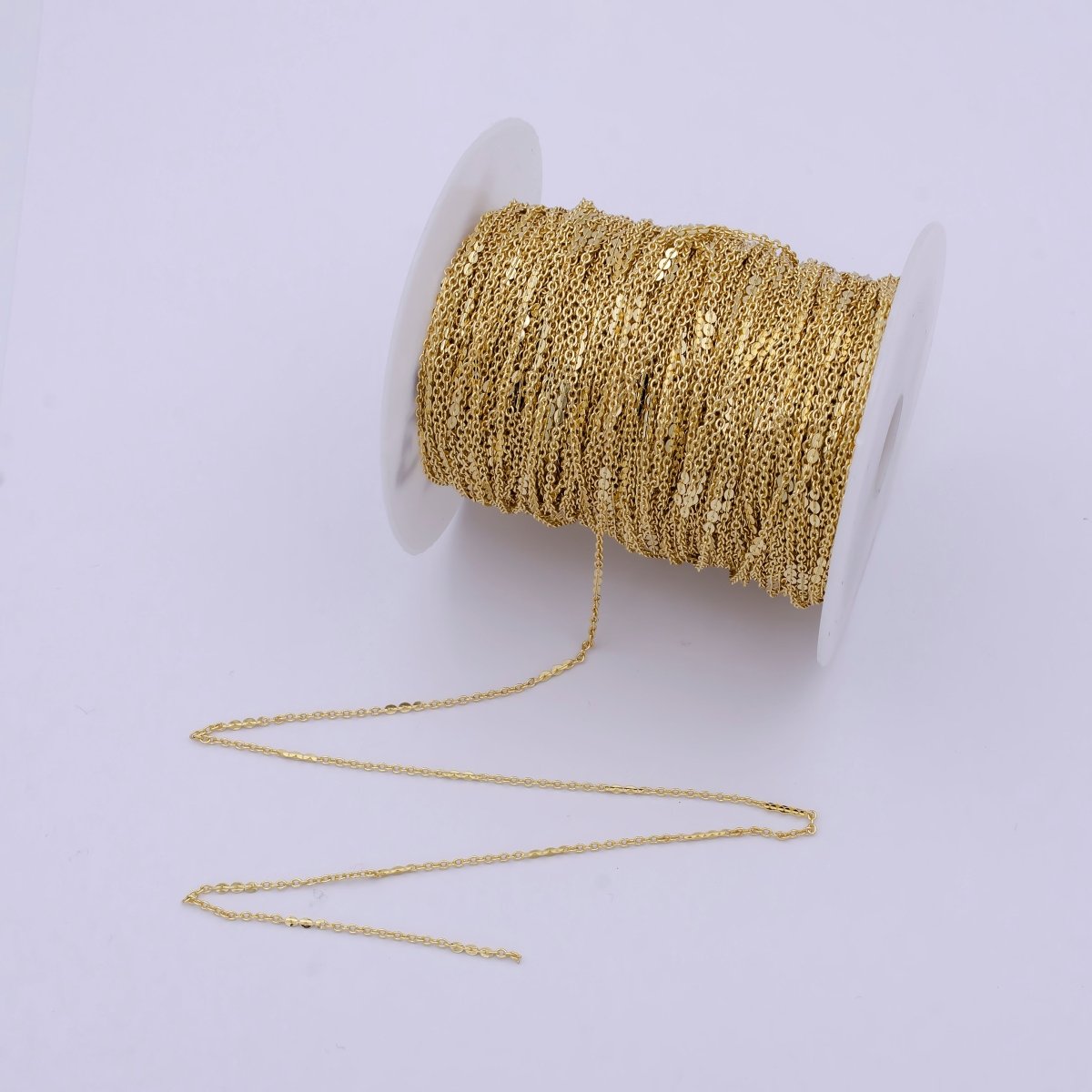 24K Gold Filled Dainty 1.5mm Width Link Chain, Unique Rolo Unfinished Chain in Gold & Silver Color, Chain For Jewelry Making | ROLL-692, ROLL-693 Clearance Pricing