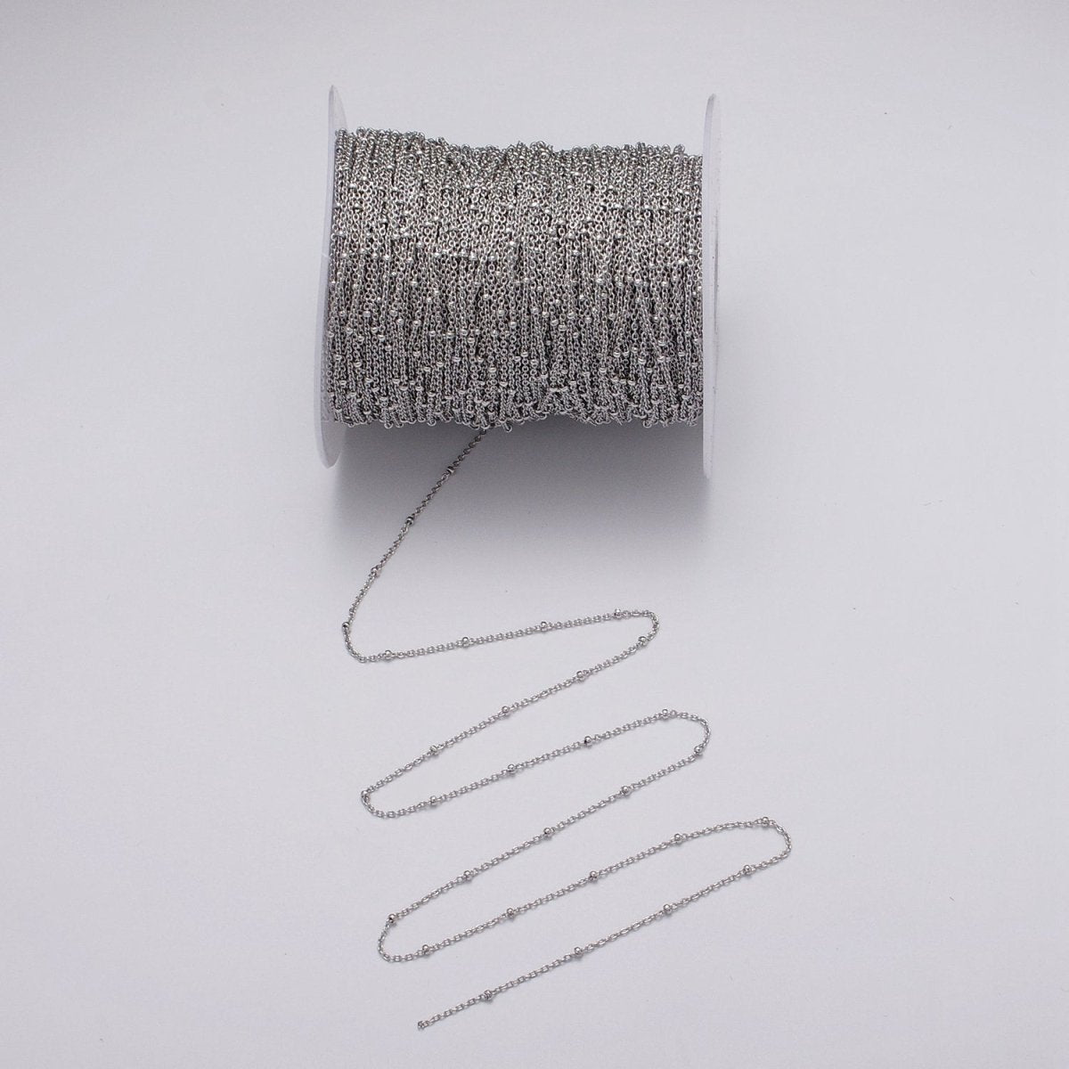 24K Gold Filled Dainty 1.8mm Satellite Bead Rolo Unfinished Chain by Yard in Gold & Silver | ROLL-1040, ROLL-1095