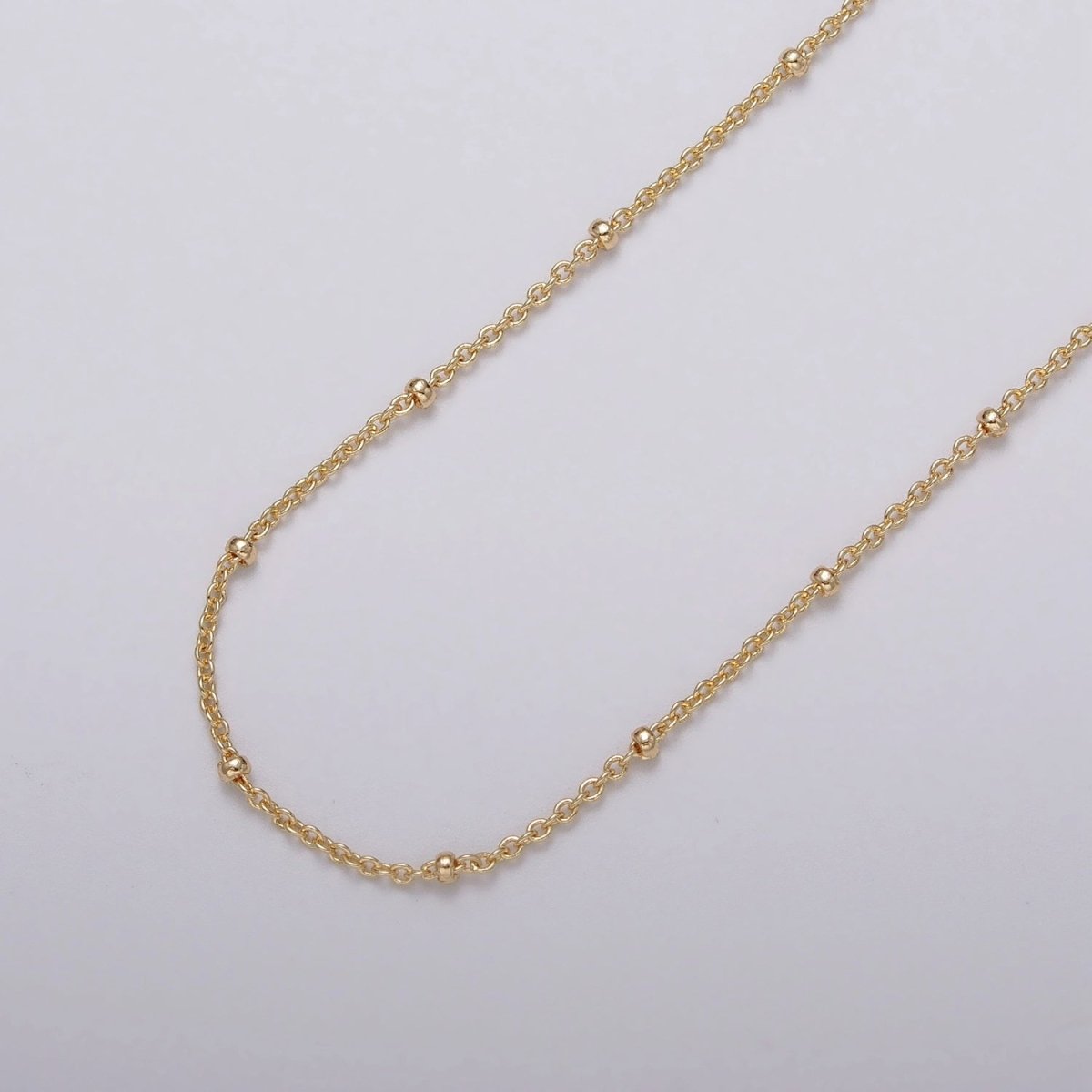 24K Gold Filled Dainty 1.8mm Satellite Bead Rolo Unfinished Chain by Yard in Gold & Silver | ROLL-1040, ROLL-1095