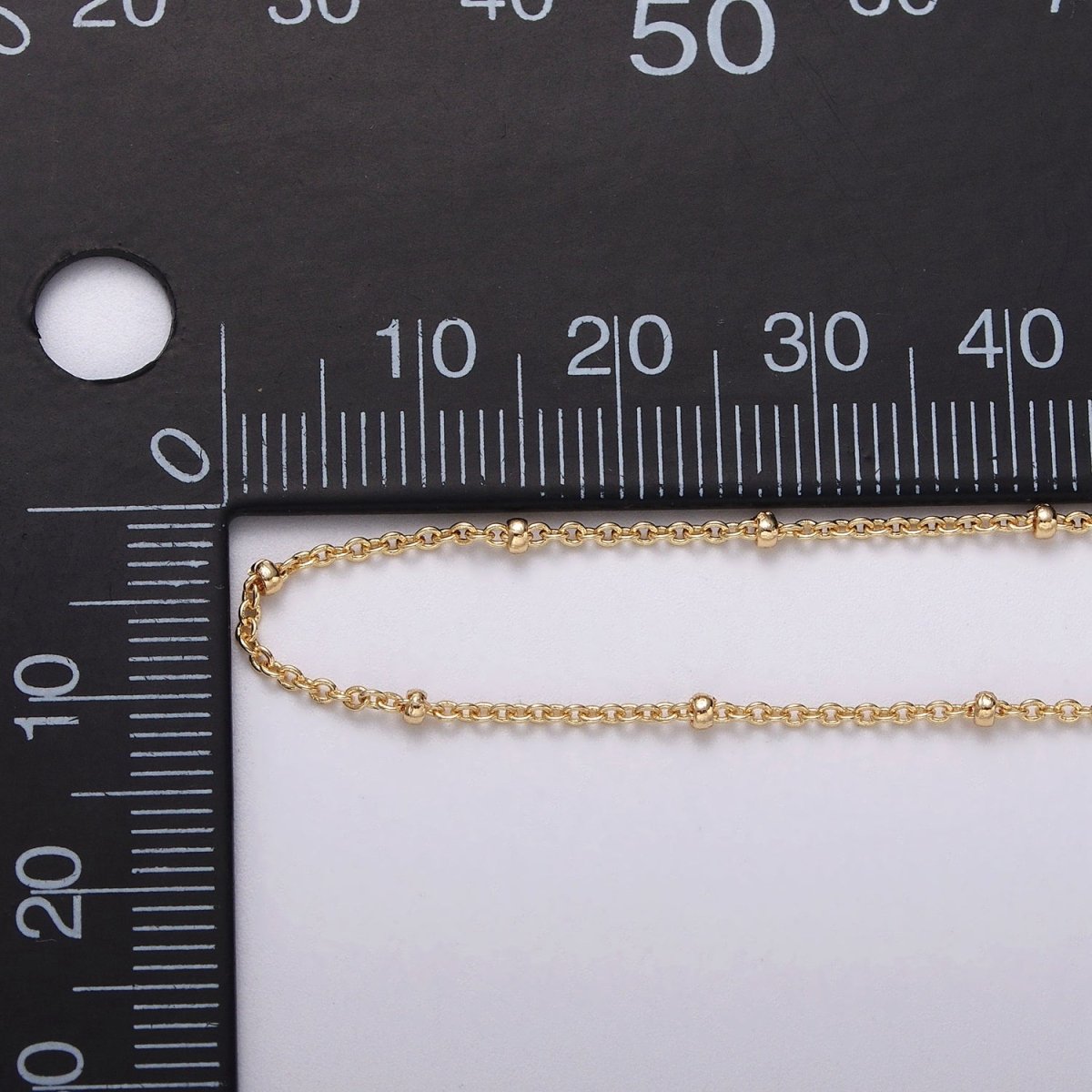 24K Gold Filled Dainty 1.8mm Satellite Bead Rolo Unfinished Chain by Yard in Gold & Silver | ROLL-1040, ROLL-1095