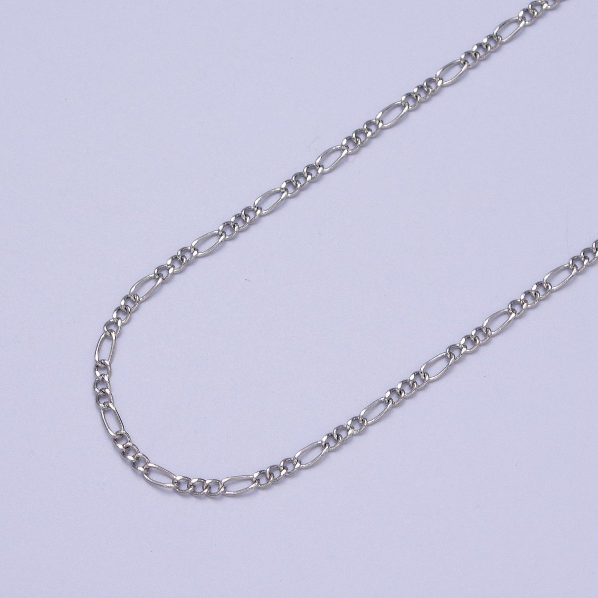 24K Gold Filled Dainty 2mm Figaro Chain Bulk Gold, Silver Unfinished Chain | ROLL-980, ROLL-981 Clearance Pricing