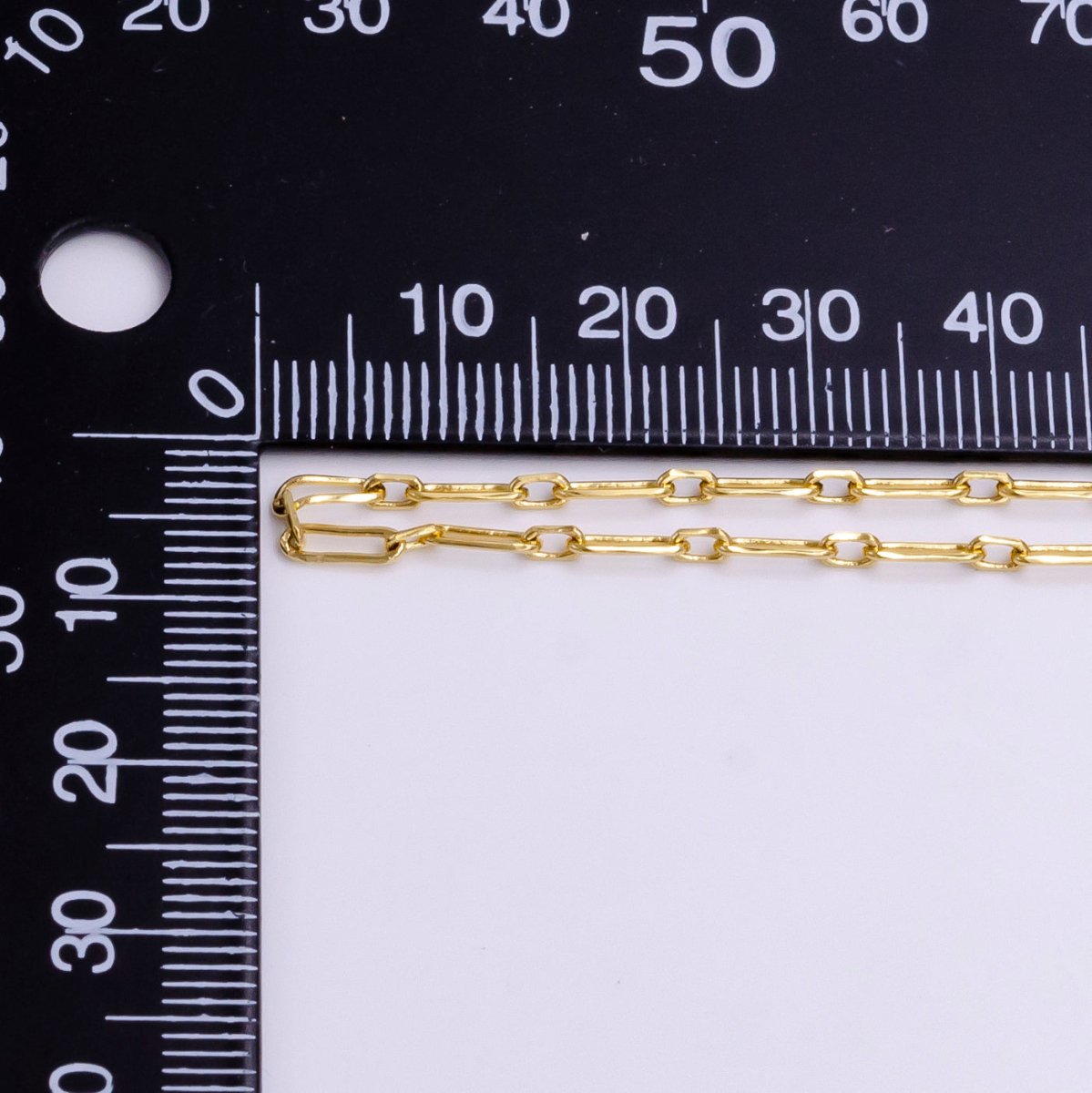 24K Gold Filled Dainty 2mm Paperclip Cable Link Unfinished Chain For Jewelry Making | ROLL-1380 Clearance Pricing - DLUXCA