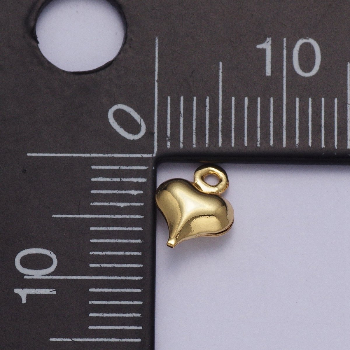 24K Gold Filled Dainty Minimalist Heart Love Charm, Small Simple Gold Heart Love For Jewelry Making AG-092 - DLUXCA