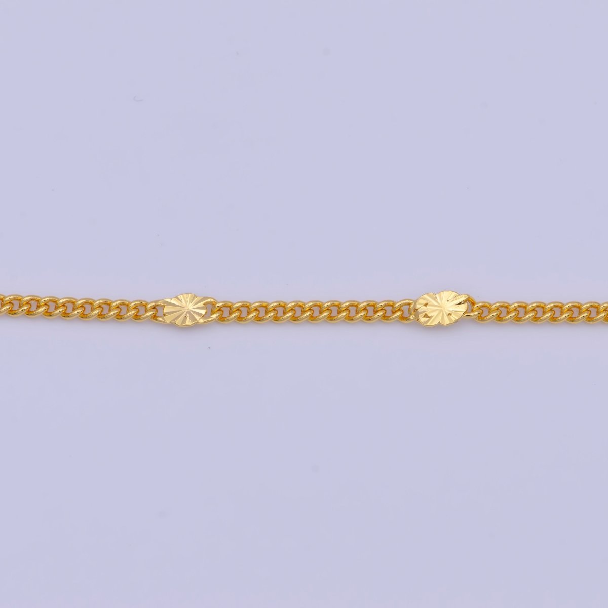 24K Gold Filled Dainty Sunburst Curb Chain Minimalist Necklace Satellite Chain Necklace 1.6mm Width Ready to Wear | WA-1128 WA-1127 Clearance Pricing