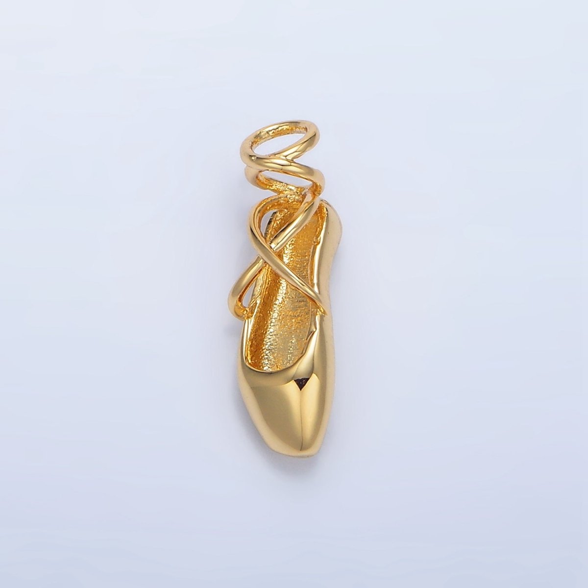 24K Gold Filled Dancing Pointe Ballet Shoes Multidimensional Charm in Gold & Silver | X615