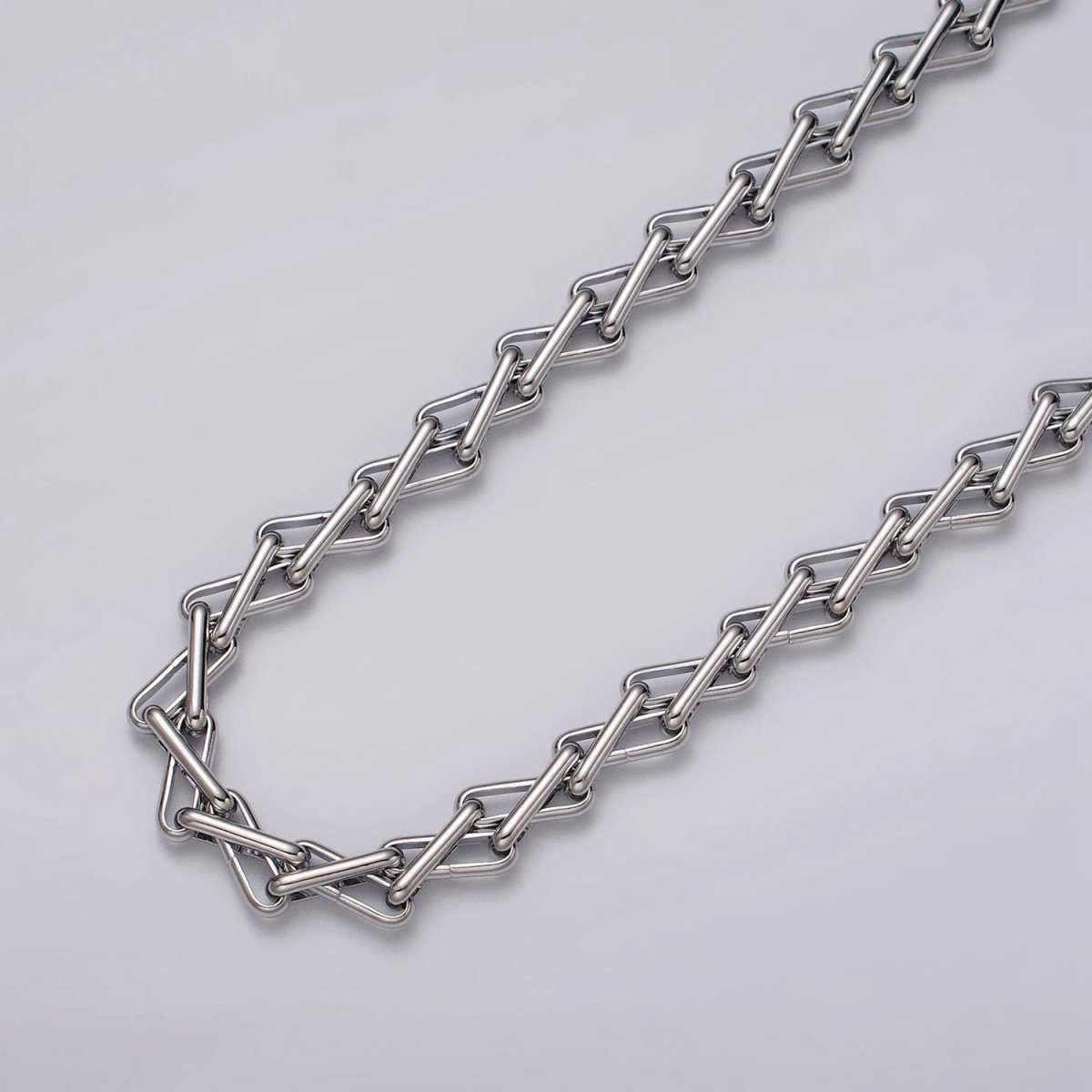 24k Gold Filled Designed Multiple Oblong Link Geometric Unfinished Yard Chain in Gold & Silver | ROLL-1123 ROLL-1202 Clearance Pricing