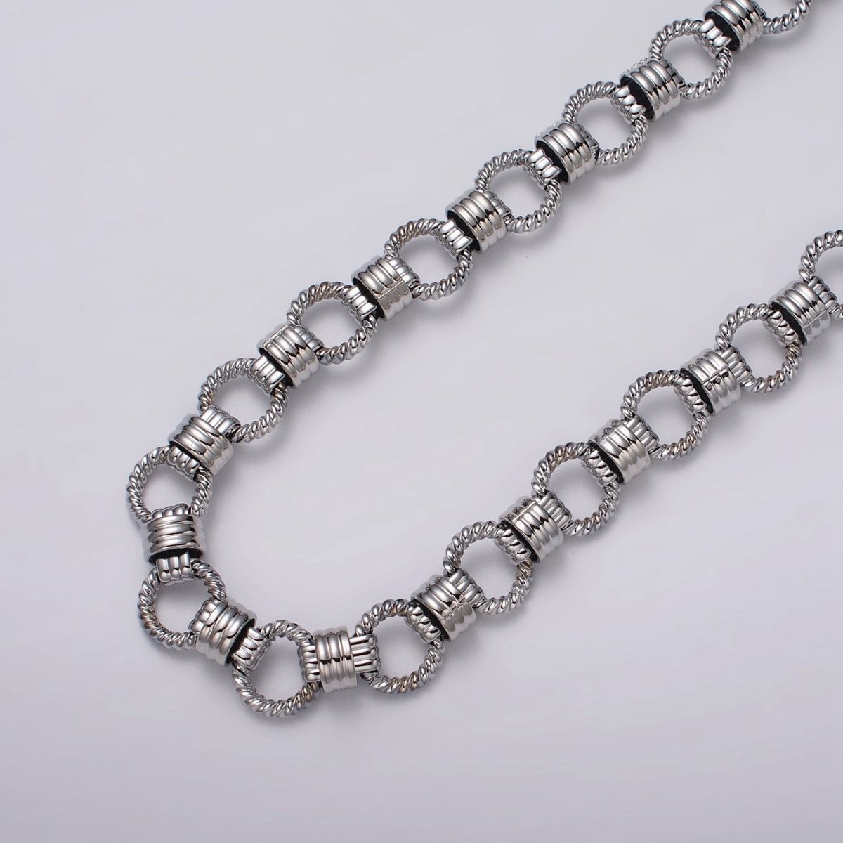 24k Gold Filled Designed Twisted Rolo Statement 13mm Unfinished Chain in Gold & Silver | ROLL-1121, ROLL-1191 Clearance Pricing